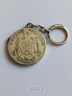 Onglier couteau ancien ELOI PERNET monnaie écu Napoleon III argent massif