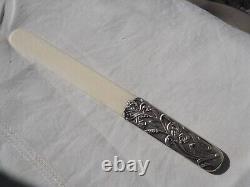 Ouvre Lettre Coupe Papier Ancien Argent Massif Art Nouveau Antique Letter Opener