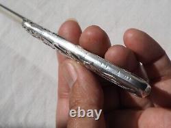Ouvre Lettre Coupe Papier Ancien Argent Massif Art Nouveau Antique Letter Opener