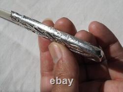Ouvre Lettre Coupe Papier Ancien Argent Massif Art Nouveau Antique Letter Opener