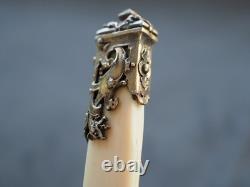 Ouvre Lettres Coupe Papier Ancien Argent Massif Antique Letter Opener Griffin