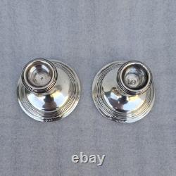 Paire Bougeoir Argent Massif 835 Pays Bas Hollande 1967 Ancien Vintage Bougeoirs