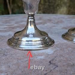 Paire Bougeoir Argent Massif 835 Pays Bas Hollande 1967 Ancien Vintage Bougeoirs