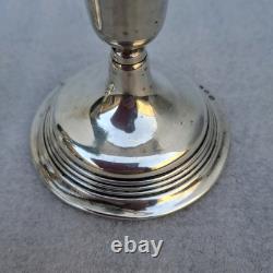 Paire Bougeoir Argent Massif 835 Pays Bas Hollande 1967 Ancien Vintage Bougeoirs