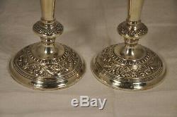 Paire De Bougeoirs Anciens Argent Massif Solid Silver Candlesticks