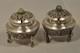 Paire Saliere Saleron Ancien Argent Massif Chinois Antique Chinese Silver Cellar