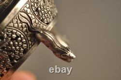 Paire Saliere Saleron Ancien Argent Massif Chinois Antique Chinese Silver Cellar