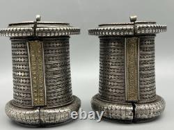 Paire de bracelets anciens en argent massif, mode ancienne 606 grammes Sindhi
