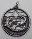 Pendentif Ancien Argent Massif Dragon Style Art Nouveau Ajour&eacute; Vintage # D6