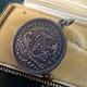 Pendentif Ancien En Argent Saint Georges Terrassant Le Dragon Et Navire