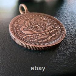Pendentif Ancien en Argent Saint Georges terrassant le dragon et Navire