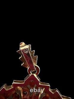 Pendentif argent massif ancien Vermeil Camée Nacre Religieux Vierge Marie 19 Em