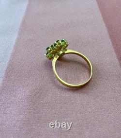 Peridot Rubis Or, Argent, Ancienne Bague En Argent Massif, Art Deco