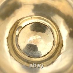 Petit gobelet à vodka ancien en argent massif russe niellé et vermeil XIXe