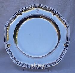 Plat De Service Argent massif MINERVE polylobé Cardeilhac Ancien 885gr Monogram