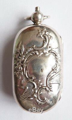 Porte-Louis en argent massif aumonière ancien 19e siècle silver coin holder