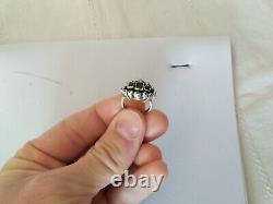 RARE ANCIENNE BAGUE XVIIIe ARGENT MASSIF OR DIAMANT PIERRES VERTE 18th émeraude