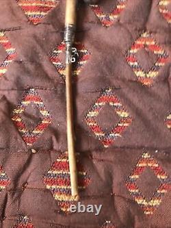 RARE ANCIENNE BELLE PETITE PIPE EN ARGENT MASSIF ET OS 18.5 cm ART ASIE