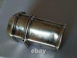 RARE ANCIEN ÉTUI A CIRE ARGENT MASSIF XVIIIe pour sceau 18e