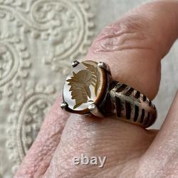 RARE INTAILLE Pierre Dure ANCIENNES BAGUE En Argent Massif, CENTURION ROMAIN