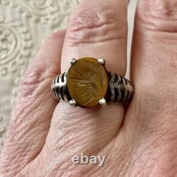 RARE INTAILLE Pierre Dure ANCIENNES BAGUE En Argent Massif, CENTURION ROMAIN