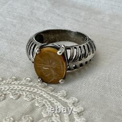 RARE INTAILLE Pierre Dure ANCIENNES BAGUE En Argent Massif, CENTURION ROMAIN