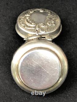 RARE jolie ancienne petite BOITE VINAIGRETTE PENDENTIF XIXe ARGENT MASSIF parfum