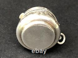 RARE jolie ancienne petite BOITE VINAIGRETTE PENDENTIF XIXe ARGENT MASSIF parfum