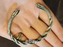 Rare 1910 Ancien Bracelet Serpent Argent Massif 916 Plata Vintage Snake K THAMAR