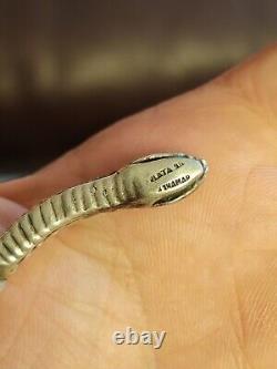 Rare 1910 Ancien Bracelet Serpent Argent Massif 916 Plata Vintage Snake K THAMAR