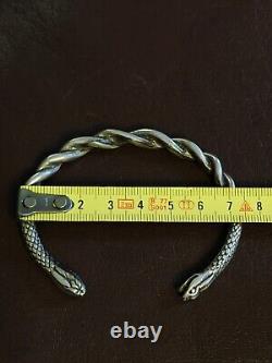 Rare 1910 Ancien Bracelet Serpent Argent Massif 916 Plata Vintage Snake K THAMAR