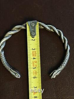 Rare 1910 Ancien Bracelet Serpent Argent Massif 916 Plata Vintage Snake K THAMAR
