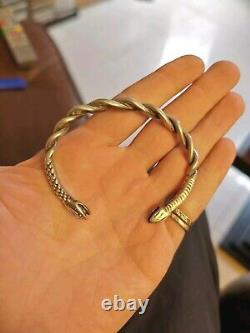 Rare 1910 Ancien Bracelet Serpent Argent Massif 916 Plata Vintage Snake K THAMAR