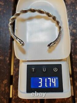 Rare 1910 Ancien Bracelet Serpent Argent Massif 916 Plata Vintage Snake K THAMAR