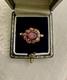 Rare Ancienne Bague Belle Tourmaline, Rubis, Argent Massif /or Rose Vermeil