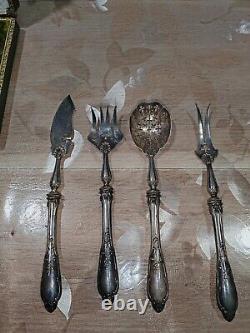 Rare Ancien Service A Bonbons Couvert En Argent Massif Poinçon Minerve A Saisir