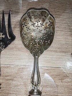 Rare Ancien Service A Bonbons Couvert En Argent Massif Poinçon Minerve A Saisir