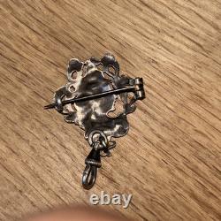 Rare Ancienne Châtelaine Porte Montre Argent Massif Art Nouveau