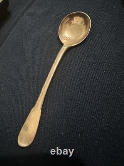 Rare Ancienne Cuillère À Moutarde Fermier Généraux ARGENT MASSIF/18eme Siècle