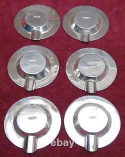 Rare ancien services 6 piece a caviars argent massif controlé 800 md 93 grammes