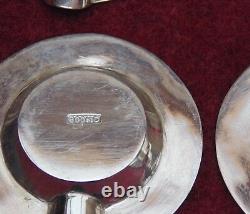 Rare ancien services 6 piece a caviars argent massif controlé 800 md 93 grammes