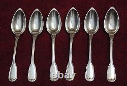 Rare ancien très jolie 6 cuillère moka argent massif minerve contrôlé 81.56 gram