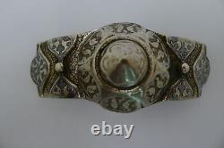 Rare boucle de ceinture ancienne en argent massif russe datée 1879