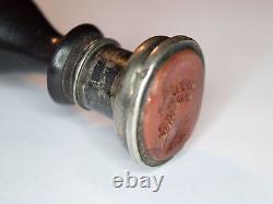 Rare cachet sceau ancien argent massif, Intaille Cornaline et bois noircit