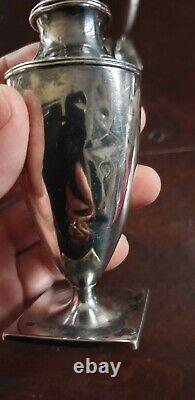 SALIERE POIVRIERE EN ARGENT MASSIF 115 Grs STERLING ARGENTERIE AMERICAINE ANCIEN