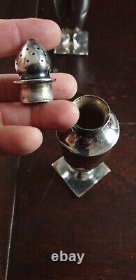 SALIERE POIVRIERE EN ARGENT MASSIF 115 Grs STERLING ARGENTERIE AMERICAINE ANCIEN