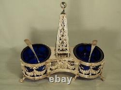 SALIERE SALERON ANCIEN ARGENT MASSIF ANTIQUE SILVER SALT CELLAR 19th c