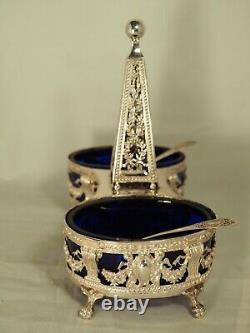 SALIERE SALERON ANCIEN ARGENT MASSIF ANTIQUE SILVER SALT CELLAR 19th c