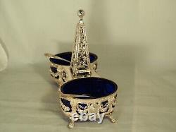 SALIERE SALERON ANCIEN ARGENT MASSIF ANTIQUE SILVER SALT CELLAR 19th c
