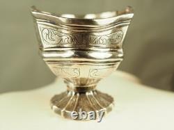 SALIERE SALERON ANCIEN XVIII ARGENT MASSIF ANTIQUE SILVER SALT CELLAR 18th c